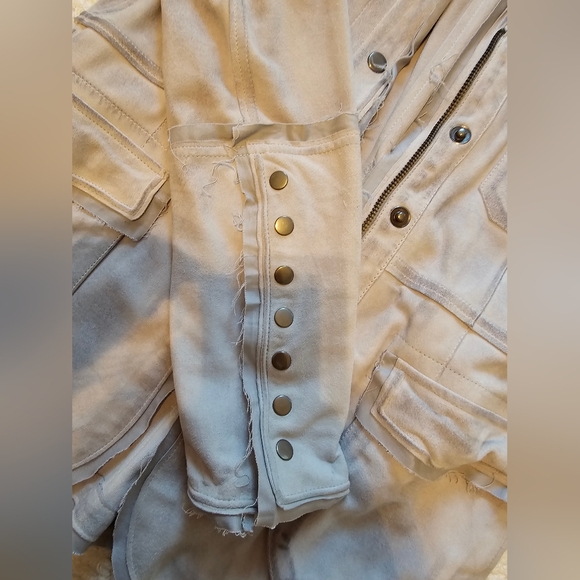 Jakett New York Meryl Waxed Suede Leather Jacket in Ice Blue, Size Small - Picture 8 of 13